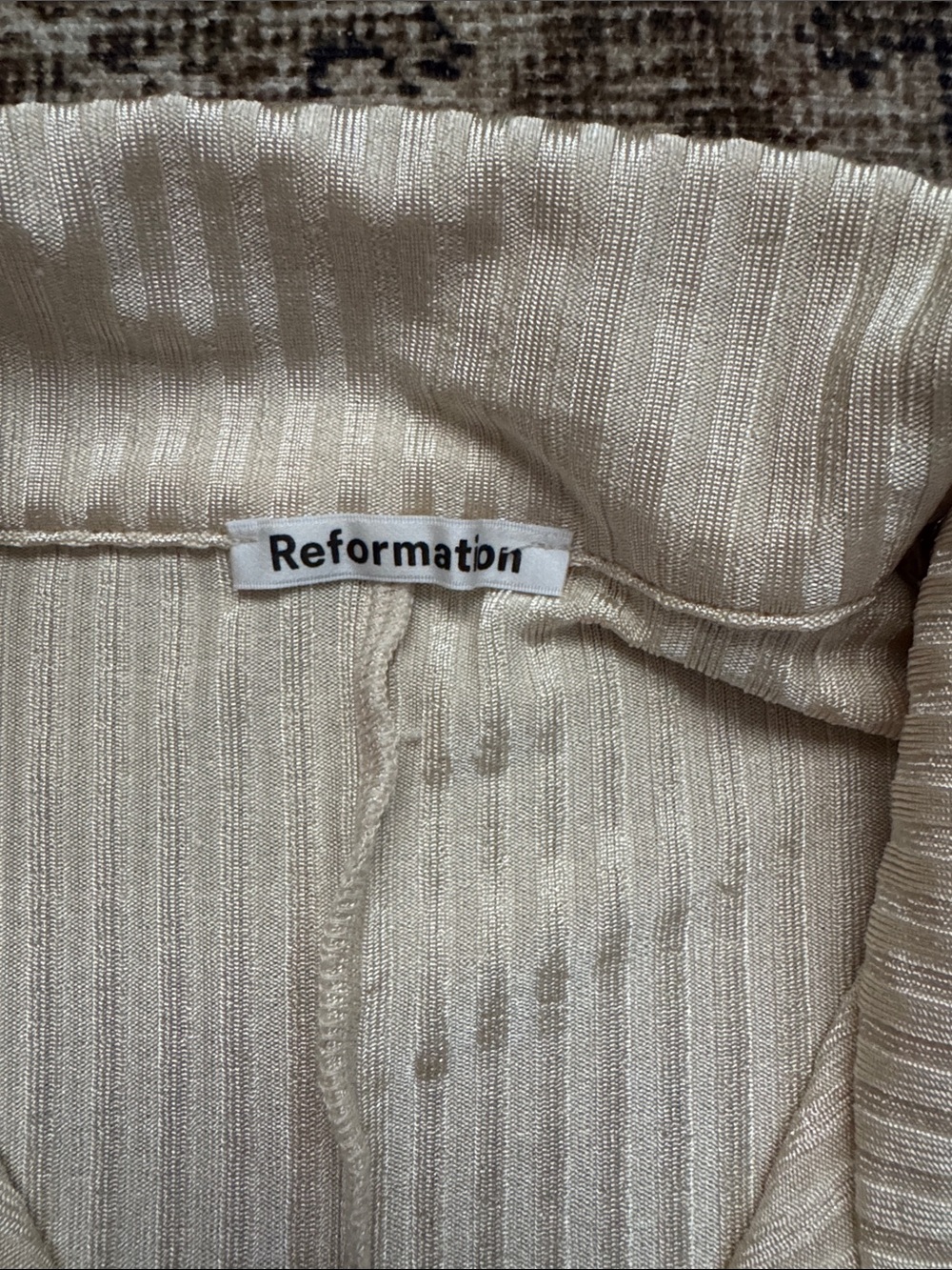 Reformation Cream Ribbed Button-Front Top - Picture 2 of 4